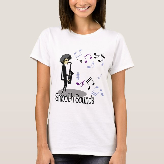T-shirts Jogador de saxofone do jazz do Beatnik (Frente)