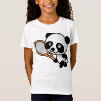 Jogador de ténis do urso de panda dos desenhos