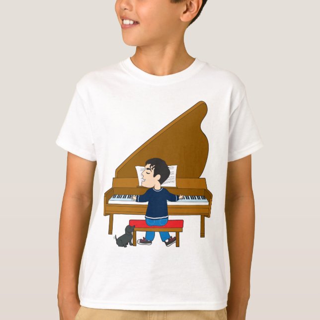 T-shirts Jogador e cão de piano (Frente)
