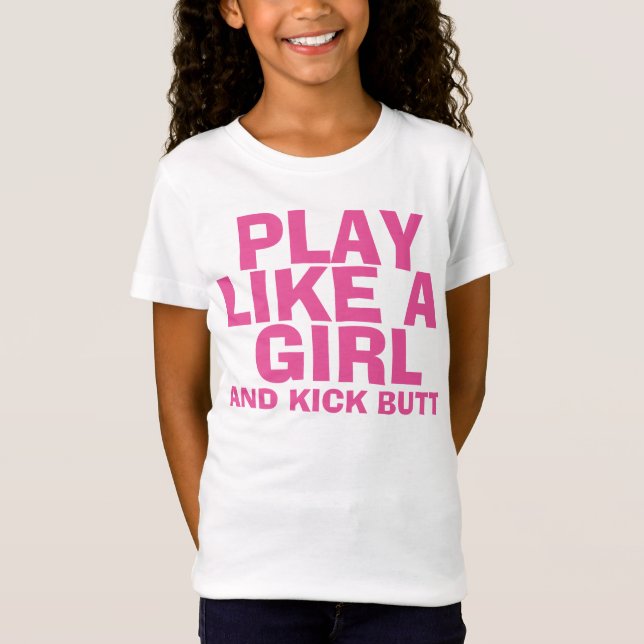 T-shirts JOGAR COMO UMA MENINA, Crianças E Adolescentes T-s (Frente)