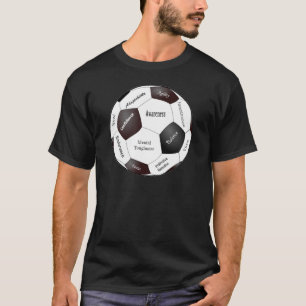 T-shirts Jogo de futebol inspirador, palavras dos esportes