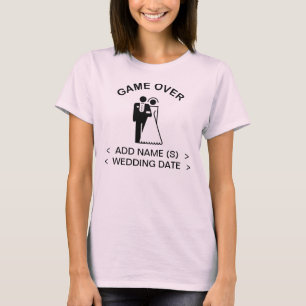T-shirts Jogo Sobre Adicionar Nomes Data de Casamento T-Shi
