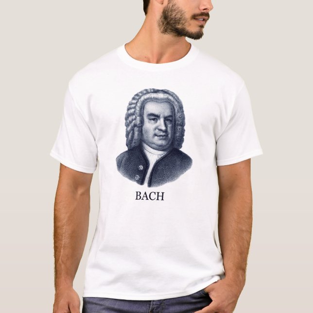 T-shirts Johann Sebastian Bach, azul (Frente)