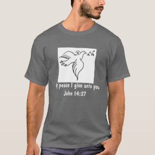 T-shirts John 14:27 Verso Bíblia Cristo Religioso