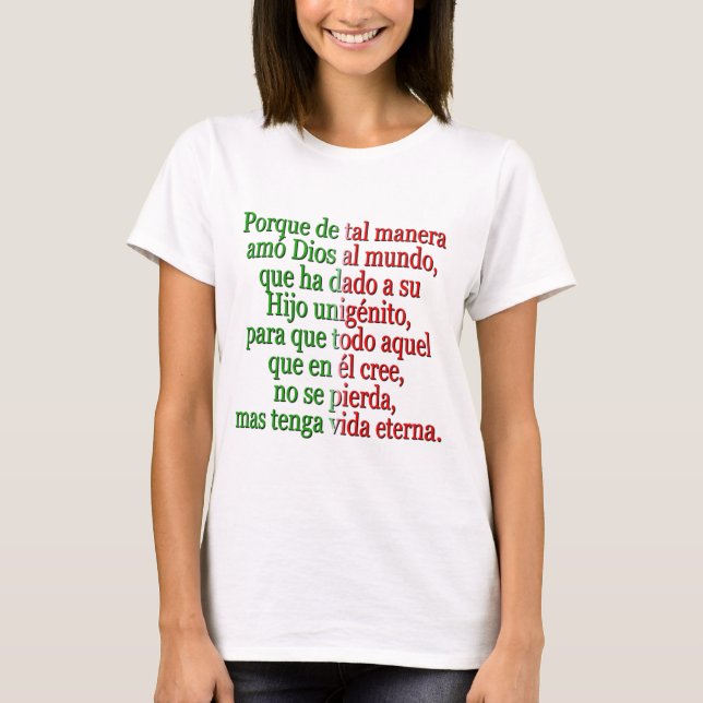 T-shirts John 3:16 espanhol (Frente)