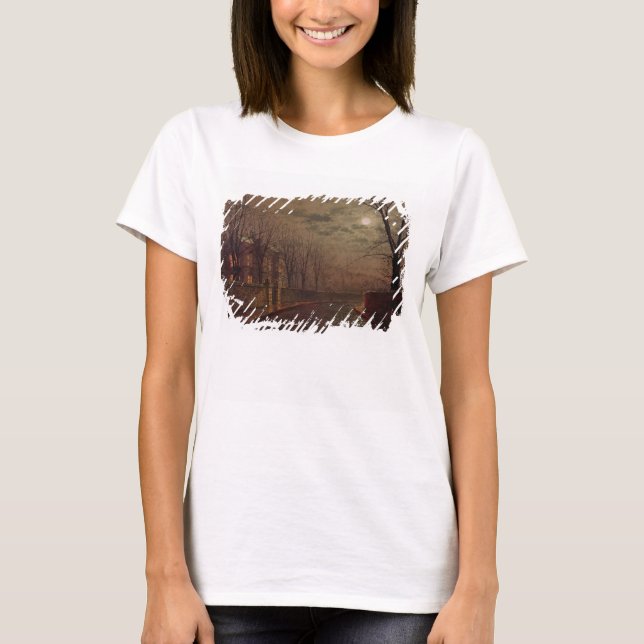 T-shirts John Atkinson Grimshaw | Cena de Moonlit Street, 1 (Frente)