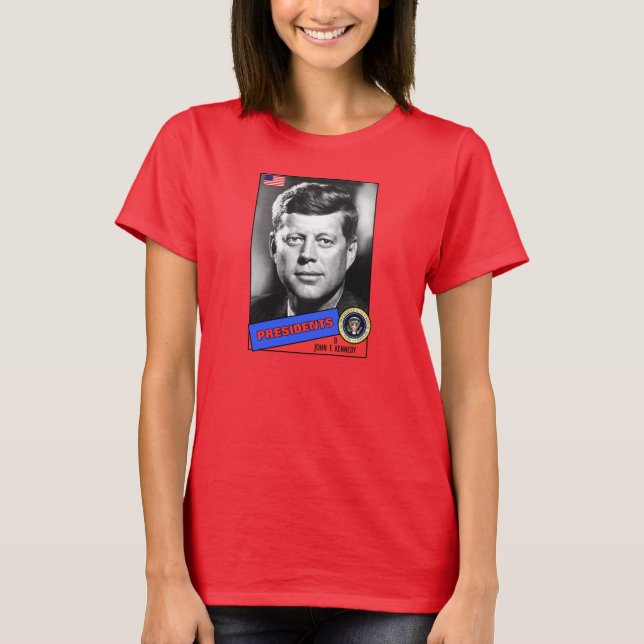 T-shirts John F. Kennedy Baseball Card (Frente)