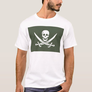 T-shirts Jolly Roger de Calico Jack Rackham (Verde)