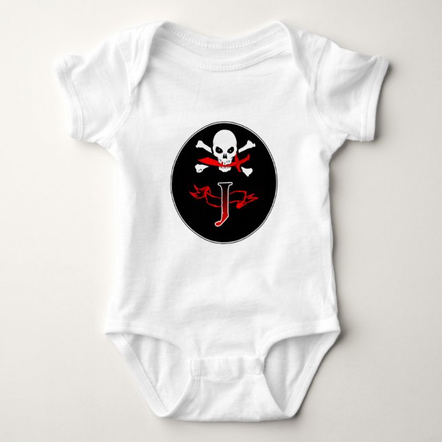 T-shirts Jolly Roger J Monograma Inicial (Frente)