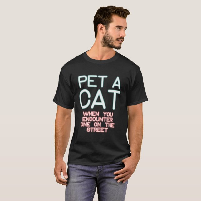 T-shirts Jordan Peterson: Pet A Cat (Frente Completa)