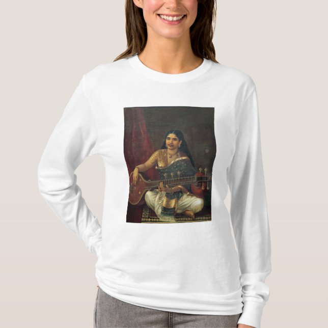 T-shirts Jovem mulher com um Veena (Frente)