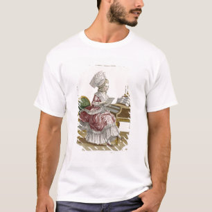 T-shirts Jovem mulher que estuda a música em seu cravo, pl
