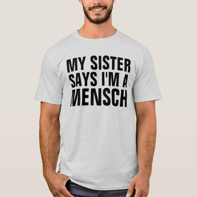 T-shirts judaicas para Irmão, MENSCH (Frente)