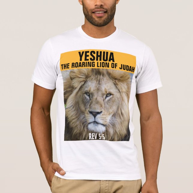 T-SHIRTS JUDEUS MESSIANOS, YESHUA ROARING LION (Frente)