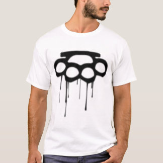 T-shirts Juntas de bronze que gotejam o T preto e branco do