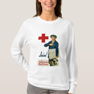 T-shirts Junte-se à cruz vermelha americana