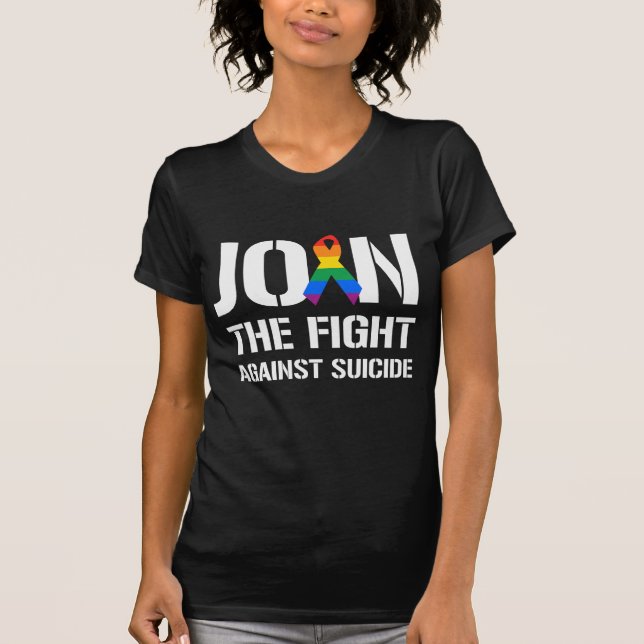 T-shirts Junte-se à luta contra o suicídio de LGBT (Frente)