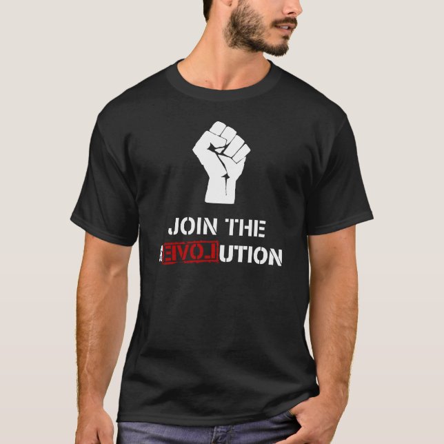 T-shirts Junte-se à revolução - homens negros (Frente)