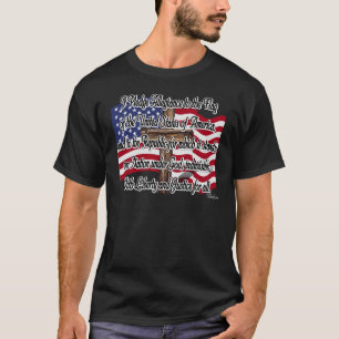 T-shirts Juramento de Lealdade com Bandeira dos EUA e Cruz