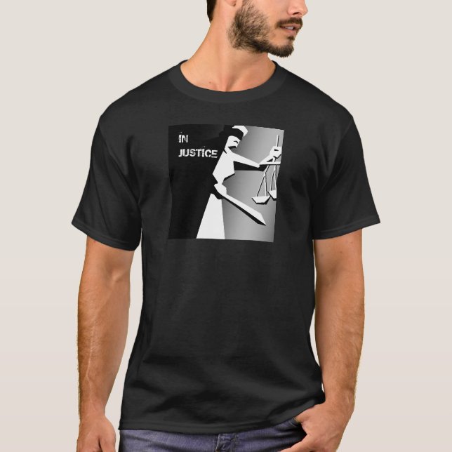 T-shirts Justiça minimalista preto e branco (Frente)