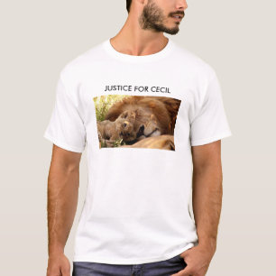 T-shirts Justiça para Cecil o leão com seu Cub