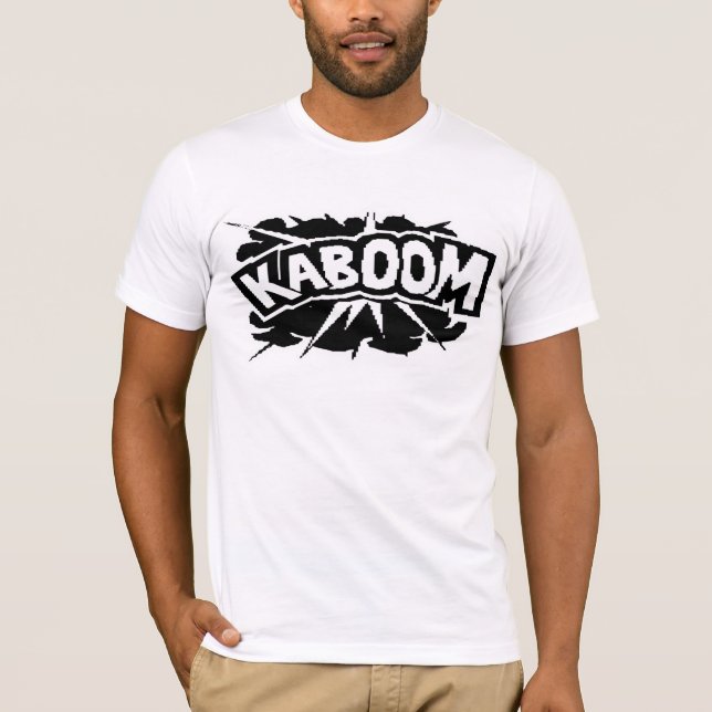 T-shirts KABOOM retro! Explosão - preto & branco (Frente)