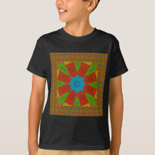 T-shirts Kaleidoscope Bloom Uma Vibrante Cor Impressão Afri