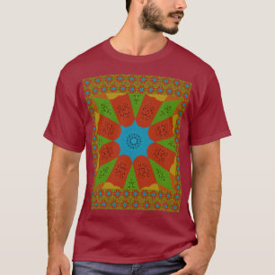 T-shirts Kaleidoscope Bloom Uma Vibrante Cor Impressão Afri