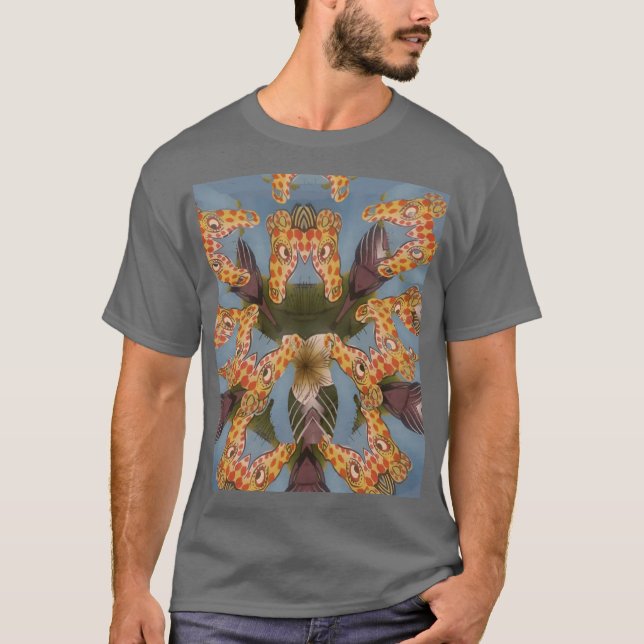 T-shirts Kaleidoscope Girafa Mandala: Arte Safari Abstrato (Frente)