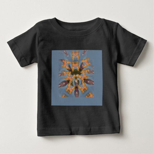 T-shirts Kaleidoscope Girafa Mandala: Arte Safari Abstrato (Frente)