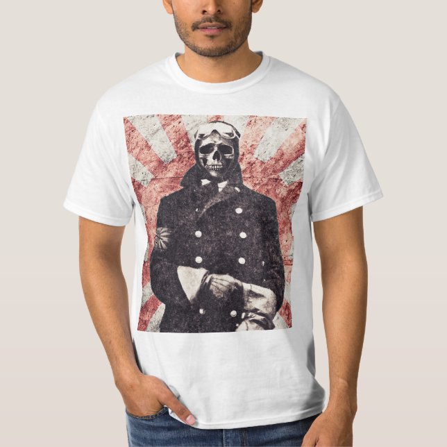 T-shirts Kamikaze do crânio (Frente)