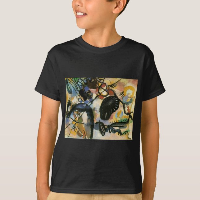 T-shirts Kandinsky Black Spot Abstrato (Frente)