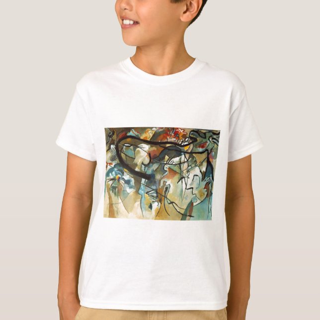 T-shirts Kandinsky Composition V Abstrato Pintura (Frente)