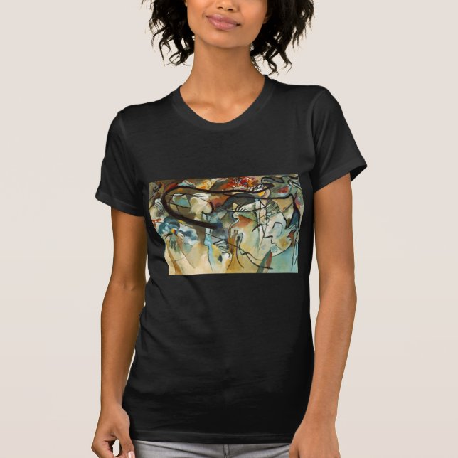 T-shirts Kandinsky Composition V Abstrato Pintura (Frente)