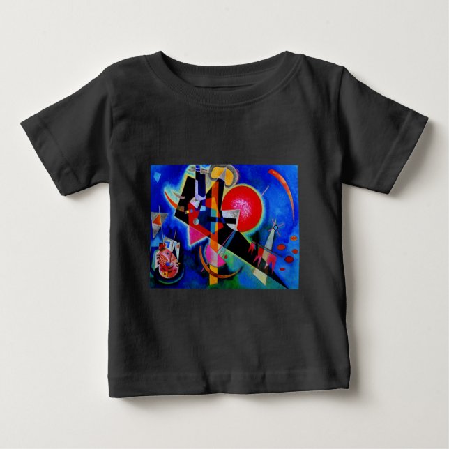 T-shirts Kandinsky em Azul Pintura Abstrata (Frente)