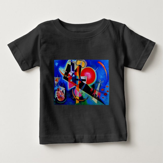 T-shirts Kandinsky em pintura abstrata azul (Frente)
