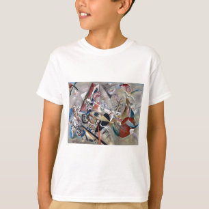 T-shirts Kandinsky Na Trabalho de arte Cinza Da Abstrato