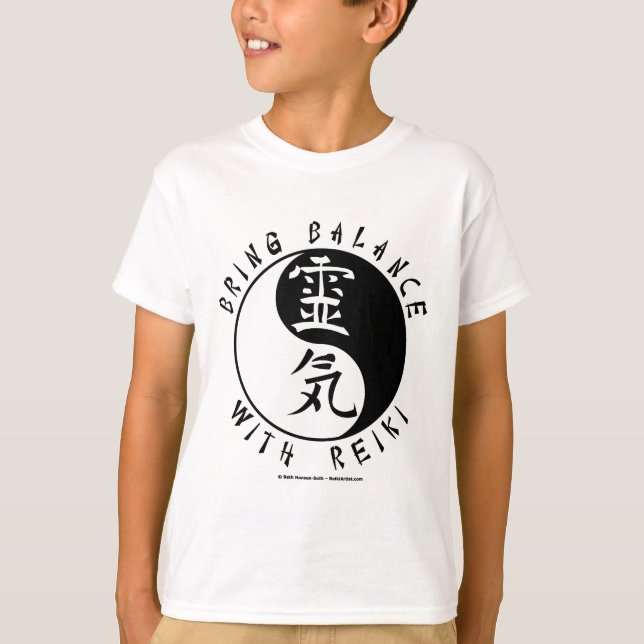 T-shirts Kanji de Yin Yang Reiki (Frente)