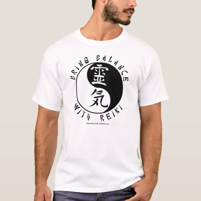 T-shirts Kanji de Yin Yang Reiki (Frente)