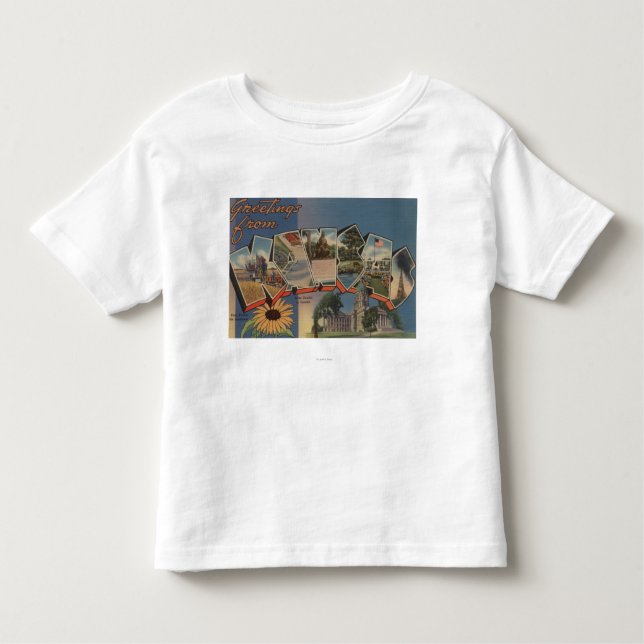 T-shirts Kansas (capital de estado/flor) (Frente)