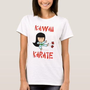 T-shirts karaté bonito do chibi das artes marciais do