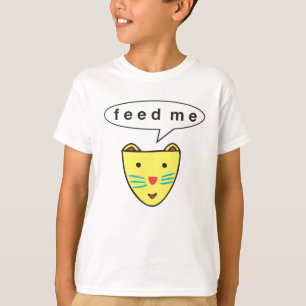 T-shirts Kats "alimenta-me" miúdos T