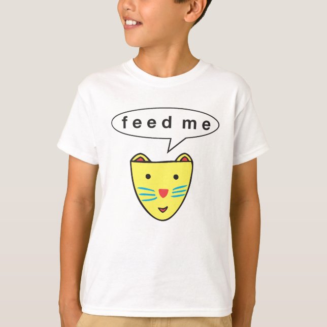 T-shirts Kats "alimenta-me" miúdos T (Frente)