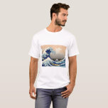 T-shirts KATSUSHIKA HOKUSAI - A grande onda fora de<br><div class="desc">KATSUSHIKA HOKUSAI - A grande onda fora de Kanagawa 1829.
Woodblock da cor; reprodução</div>