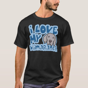 T-shirts Kawaii eu amo meu Weimaraner