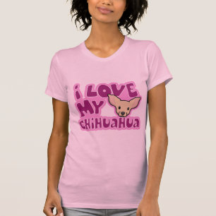T-shirts Kawaii eu amo minha chihuahua