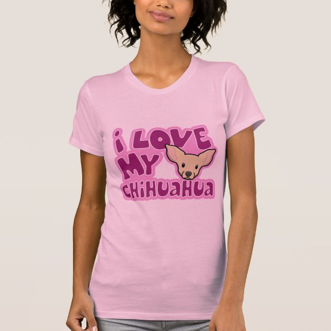 T-shirts Kawaii eu amo minha chihuahua (Frente)