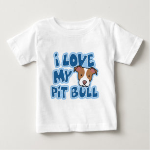 T-shirts Kawaii eu amo minha criança do pitbull
