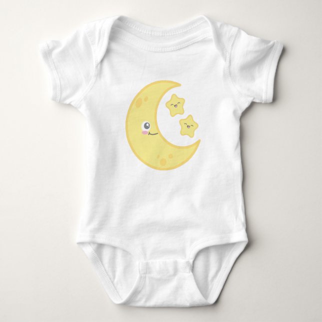 T-shirts Kawaii Moon e Stars Clothing (Frente)