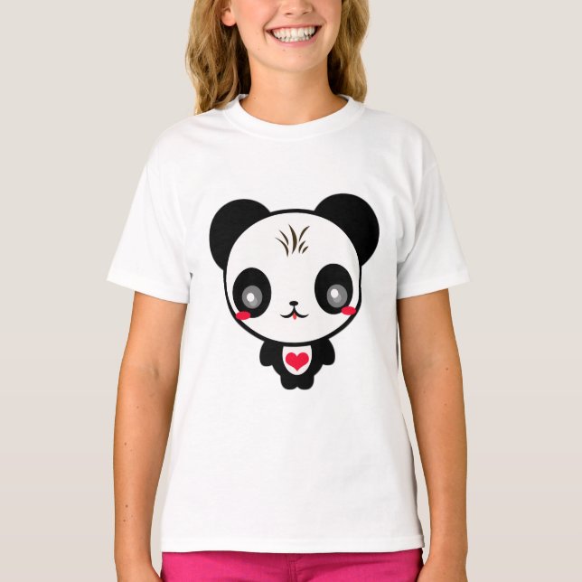 T-shirts Kawaii Panda Bear (Frente)